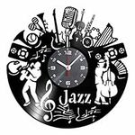 Jazz music themed vinyl wall clock 