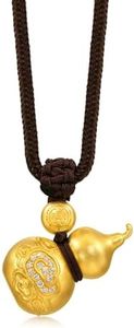 CHOW SANG SANG Cultural Blessings 999.9 24K Gold Gourd with Diamonds Long Necklace for Unisex, Women and Men 94547Z | 27.5 Inches, (70 CM)