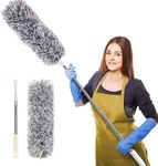 Microfiber Feather Dusters Bendable & Extendable Cleaner Brush with Long Handle 100 inches Mop for Walls and Roof Cleaning Brush Adjustable Hight Long Broom Stick for Ceiling Cleaning Mop