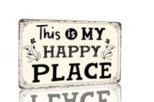 This Is My Happy Place Sign Retro Vintage Metal Sign Relax Decor for Home Cafe Bar Club Deck Yard Room Wall Decor Art 8x12 inch