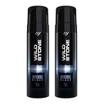 Wild Stone Intense Black Long Lasting No Gas Deodorant for Men, Pack of 2 (150ml each)