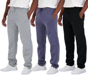 3-Pack Men's Open Bottom Fleece Sweatpants - Set 1, Size L