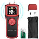 Proster Wood Moisture Meter, 2 in 1 Pin & Pinless Moisture Detector for Wood Firewood Drywall Paper Floor, Water Leak Detector,Measuring Wood Moisture/DIY Wood, for Construction or Renovation