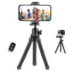 Phone Tripod, UBeesize 12 Inch Flexible Cell Phone Tripod Stand Holder with Wireless Remote Shutter & Universal Phone Mount, Compatible with Smartphone/DSLR/GoPro Camera