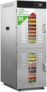 NutriChef 32 Layer & 2 Chamber Commercial Food Dehydrator Machine - Stainless Steel Trays, Digital Timer and Temperature Control, Ideal for Jerky Meat, Fruit, Pet Treats, Vegetables, and Herbs