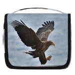 White Tailed Eagle Travel Toiletry Bag for Women Men Eagle Wash Pouch Bag Hanging Toiletries Cosmetic Makeup Organizer