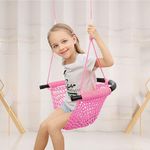 Mloong Hand-Knitting Swing, Tree Swing Chair&Seat for Kids with Adjustable Ropes, Heavy Duty Rope Children Swing Set, Indoor&Outdoor Durable Strap Withstand 660LB,Balancoire Exterieur Chaise Suspendue