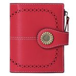 SENDEFN Small Women Wallet Leather Bifold Purse with ID Window