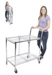 Original Tubstr – Collapsible Wire Cart - 2 Shelf Wire Utility Cart Provides Convenient Transport, Holds 200 Pounds and Folds Up for Storage - Commercial Grade