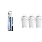 Brita Premium Filtering Water Bottle with Filter, BPA-Free, Night Sky, 768 mL & Standard Water Filter, Standard Replacement Filters for Pitchers and Dispensers, BPA Free, 3 Count