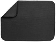 Envision Home 18-Inch by 24-Inch Microfiber Dish Drying Mat, X-Large, Black
