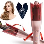 Automatic Hair Curler, 2024 Upgraded Automatic Curling Iron with Anion to Protect Hair, Double Layer Heat Shield, Smart Anti-Stuck, 3 Temperatures & 3 Timer, 1 Inch Curling Iron with Dual Voltage