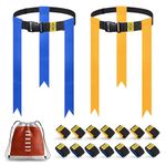 Tenxilot Flag Football Equipment Belts, 14 Players Flag Football Set for Adults Youth Kids with 42 Flags Indoor Outdoor Training