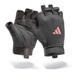 adidas Essential Training Gloves, Workout Gloves for Men & Women, Weight Lifting Gym Gloves, Fingerless Exercise Gloves for Fitness, Training, Breathable with Secure Wrist Fit, (Pink, Small)