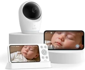 eufy Baby Monitor E21 with 4K Camera, Hybrid Wi-Fi and No Wi-Fi Connection, App and Monitor Control, Ultra-Clear Night View, Pan-Tilt, 8× Zoom, Portable Camera with Built-In Battery, ANR, Smart Alerts