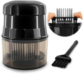 Meat Tenderizer Tool - Convenient Chicken Tenderizer Tool with 56 Sharp Stainless Steel Needle Blades, Safety Lock & Cleaning Brush, Dishwasher Safe - for Beef, Steak, Fish, Meat & Poultry Tenderizers