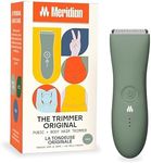 MERIDIAN Body Hair Trimmer for Men, Bikini Trimmer for Women, Ball Trimmer Men, Pubic Hair, No Nick, No Cut, No Razor Burn, Groin and Body Shaver - Waterproof & Rechargeable Body Groomer - Sage