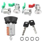 Ignition Switch Lock Cylinder Door Lock Cylinder Compatible with 1997-2020 Ford Econoline E150 Van E250 Van E350 Van Replace OE# LC6177 + 703369 X4 + 597638 X2 (No Chip)