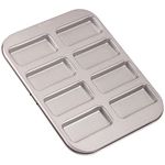 CHEFMADE Financier Cake Pan, 8-Cavity Non-Stick Muffin Pan Biscuits Cookies Bakeware for Oven Baking (Champagne Gold)