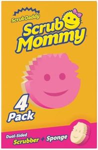 Scrub Daddy Scrub Mommy Assorted 4 Pack, Dual Sided Scrubbing Sponge, Alternative to Non Scratch Scourers, Cleaning Sponges for Washing Up, Dish Scrubber, as used by Mrs Hinch, FlexTexture Firm & Soft