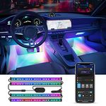 Govee RGBIC Interior Car Lights with App Control, Segmented Colour, 2-Line Design Lighting Kit, DIY Effects, Music and 30 Scene Modes for Cars