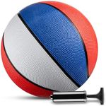 Mini Basketball - 7 Inch, Size 3 - Mini Hoop Outdoor Basketball Set & Indoor, for Small Basketball Hoops & Pool Basketball Parties - Kids Basketballs Party Favors for Kids Red White & Blue (1-Pack)