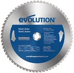 Evolution Power Tools 66TBLADE Blade for Cutting Mild Steel, For Circular and Chop Saws, Carbide-Tipped TCT Blade For Cold Metal Cutting, 66 Teeth, 355 mm