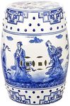 Safavieh Ocean Jewel Chinoiserie Ceramic Decorative Garden Stool, Blue