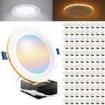 Sunco 96 Pack 6 Inch LED Recessed Light with Night Light, Flush Mount Ceiling Light, Baffle Trim Slim Can Lights, 1500 LM, Selectable CCT 2700K/3000K/4000K/5000K/6000K, Dimmable, 14W=100W ETL