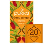 Pukka Three Ginger Herbal Tea, 20 sachets 36g