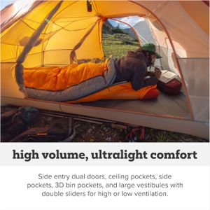 Big Agnes Copper Spur UL 2-Person Ultralight Backpacking Tent, 3-Season, Waterproof, Tangelo