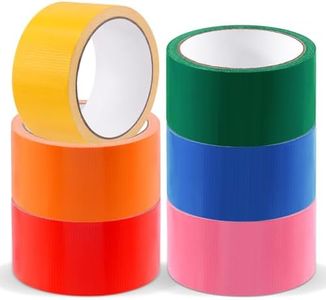 Tanstic 6Pcs Colored Duct Tape, 2 Inch x 11 Yards Colored Tape Rolls, Heavy Duty Duct Tape Rainbow Adhesive Tape Waterproof and Tear by Hand for Home School DIY Art