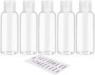 DNSEN 5 Pack 3.4oz Empty Plastic Travel Bottles for Toiletries TSA Approved Leak Proof Squeezable Travel Size Containers Travel Essentials Accessories, clear