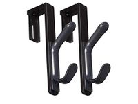 1InTheOffice Cubicle Coat Hook Double, Recycled Plastic, Charcoal, 2 Pack