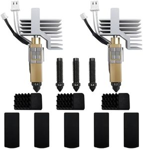 HIKUDIY Upgrade 0.2mm+0.4mm Ceramic Hardened Steel Hotend Kit for Elegoo Centauri Carbon/Centauri, 2-Pack Print Head Hot End with 3pcs Nozzles (0.2/0.4/0.6mm), Silicone Socks & Nozzle Cleaning Brushes