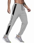 JUGULAR Men's Regular Fit Cotton Track Pants for Gym, Running, Jogging, Yoga with Zipper Pockets (in, Alpha, L, Grey)