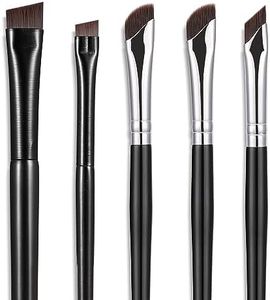 Etercycle 5-Piece Set Eyeliner Brushes for Precision Makeup Application - Fine Angled & Ultra Thin Slanted Flat Angle for Professional Beauty Cosmetic Tool