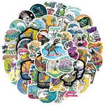 Thrcat Skeleton Surfing Stickers 50 Pack Laptop Stickers,Vinyl Waterproof Stickers for Water Bottles Skateboard Scrapbook Bike,-Graffiti Stickers Pack for Teens Girls Kids Adults(Surf Sports)