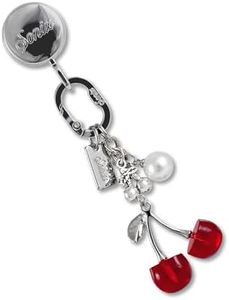 Sonix Phone Charm with Adhesive Hook | Smartphone Charm Hook with Carabiner Ring and Unique Charms | Red Cherry