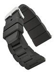 Sporty Thick Padded Silicone Waterproof Watch Band - Rubber Watch Strap for Big Watches -Black - 26 mm