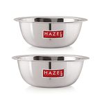 HAZEL Stainless Steel Mixing Bowl Set | 550 ml & 770 ml Mixing Bowl for Cake Batter | Kitchen and Baking Accessories Items, Set of 2