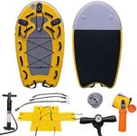 Inflatable Floating Life Saving rafts Inflatable Water Floating Lifeboats Sled Board for Professional Emergency Rescue by Lifeguards, Surfing(72.83 x 41.33 x 5.90 inches, 1 Set Yellow)