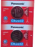 Panasonic Cr2032 Battery (2 Pack) - Panasonic, Lithium Coin Cell, 3V NON RECHARGEABLE