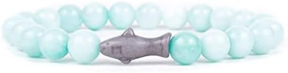 Fahlo Shark Tracking Bracelet, Elastic, supports Saving The Blue, one size fits most for Men and Women, Stone, no gemstone, one size, Stone, no gemstone