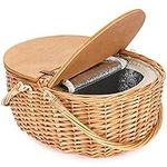 Wicker Picnic Basket with Cooler, W