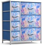 Sorbus Kids Dresser with 7 Drawers - Storage Chest Organizer Unit with Steel Frame, Wood Top & Handles, Tie-dye Fabric Bins for Clothes - Wide Furniture for Bedroom Hallway Kids Room Nursery & Closet