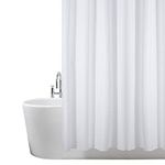 ANSIO Shower Curtain for Bathroom - Mould and Mildew Resistant - Solid White, 180 x 180 cm (71 x 71 Inch) | Water Repellant Fabric | 100% Polyester