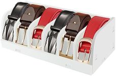 6 compartment PVC wood plastic panel belt organizer display box/closet tie and bow tie drawer belt organizer/for men and women's closet and drawer, tie, jewelry, headband holder, cosmetics