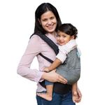 Kol Kol Baby Carrier New Born Carrier Bag, Hand Woven Cotton, Baby Carry Bag & 2 Carry Positions, For 4 Months To 3 Year Old Baby, Charcoal Suitable For Men & Women Without Hood - Newborn