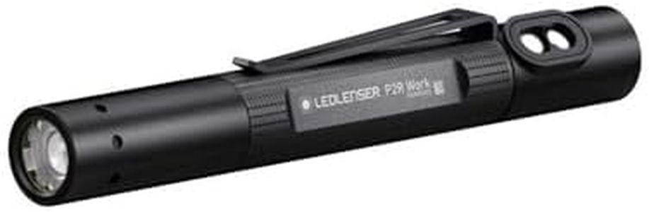 Ledlenser P2R Work Mini LED pen lamp for industry a. craftsmen, rechargeable Lithium battery, 110 lumens, focusable, long distance beam 90m, Clip, USB magnetic charging cable a. Clip, pen lamp